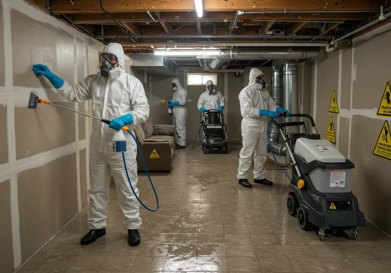 Basement Moisture Removal and Structural Drying process in Forsyth County, GA